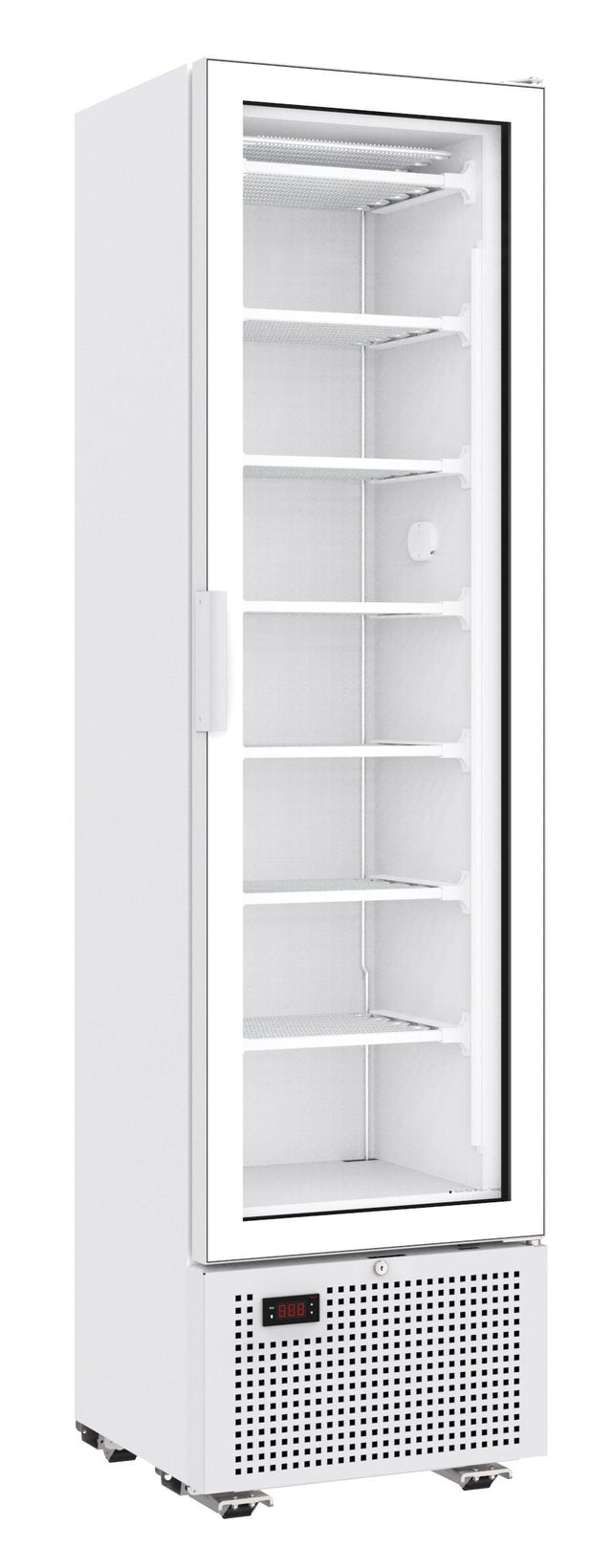 Combisteel Single Glass Door Display Freezer 221 Litre White - 7464.0050 Upright Glass Door Freezers Combisteel   