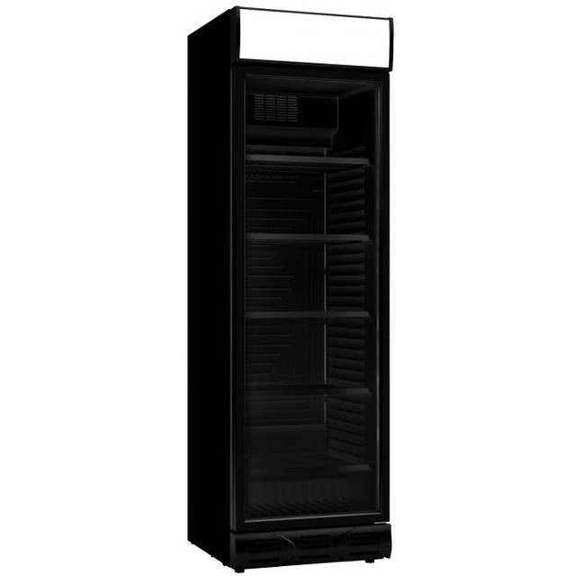 Combisteel Single Hinged Glass Door Fridge Merchandiser Black - 7464.0090 Upright Single Glass Door Chillers Combisteel   