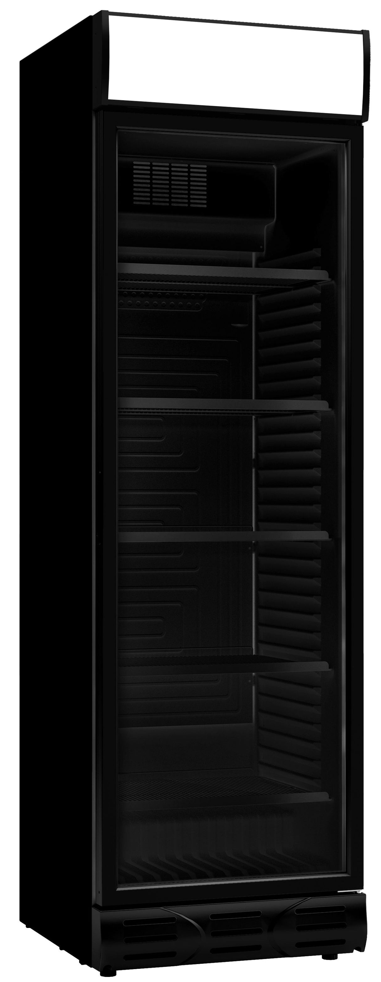 Combisteel Single Hinged Glass Door Fridge Merchandiser Black Left Hand - 7464.0093