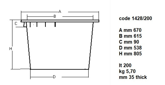 Combisteel Afvalbak 200L - 7483.0035