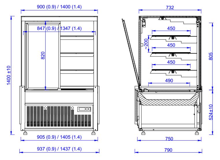 Combisteel Cold Display Nero 1.4 - 7486.0095