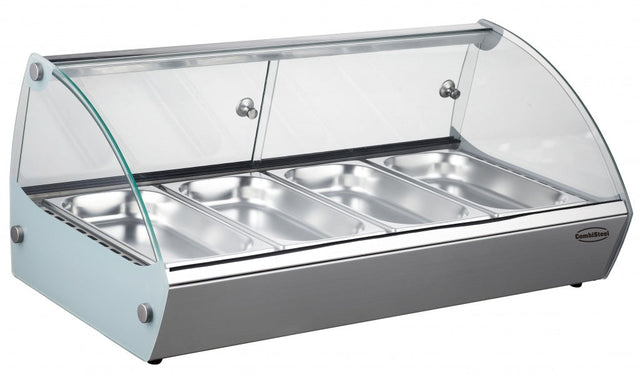 Combisteel Countertop Heated Food Display Merchandiser 4 x 1/3GN - 7487.0135 Heated Counter Top Displays Combisteel   