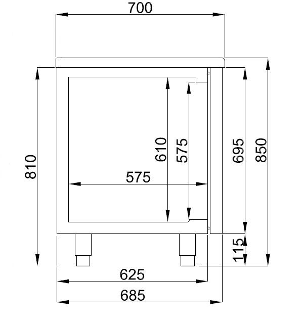 Combisteel 3 Triple Door Stainless Steel Counter Fridge 474Ltr - 7489.5505 Refrigerated Counters - Triple Door Combisteel   