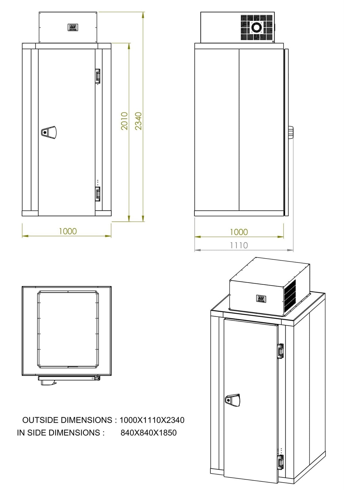 Combisteel Mini Cold Room Incl. Positive Unit - 7489.0300