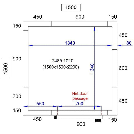 Combisteel Walk-In Cold Room Complete with Cooling Unit 1.5m x 1.5m - 7489.1010 Cold & Freezer Rooms Combisteel   