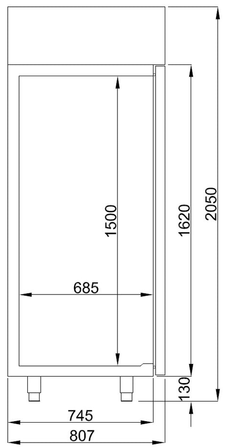 Combisteel Refrigerator Stainless Steel Glass Door Mono Block 700 Ltr - 7489.5020