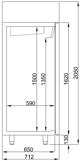 Combisteel Kühlschrank Edelstahl 1200 Ltr - 7489.5045