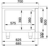 Combisteel Refrigerated Counter 600 Height 2 Doors - 7489.5075