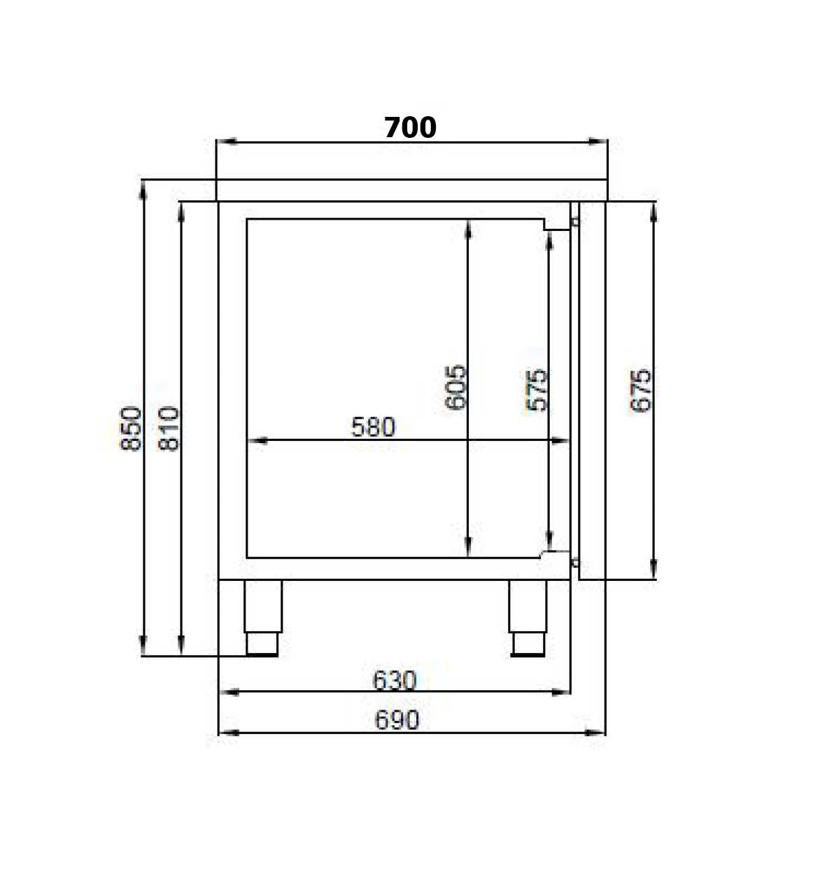 Combisteel 700 Koelwerkbank 2 Deuren Excl. Motor - 7489.5085