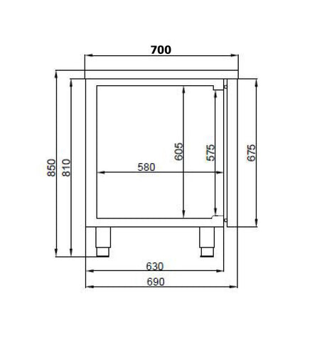 Combisteel 700 Kühltheke 4 Türen exkl. Motor - 7489.5095