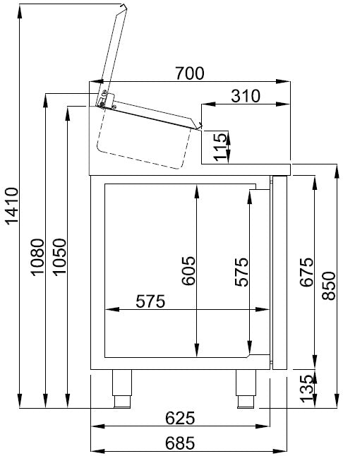 SALADETTE 2 DEUREN 7x 1/3GN PAN - COMBISTEEL