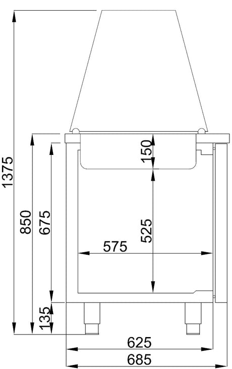 Combisteel Saladette 2 Doors 3X 1/1GN Container - 7489.5150