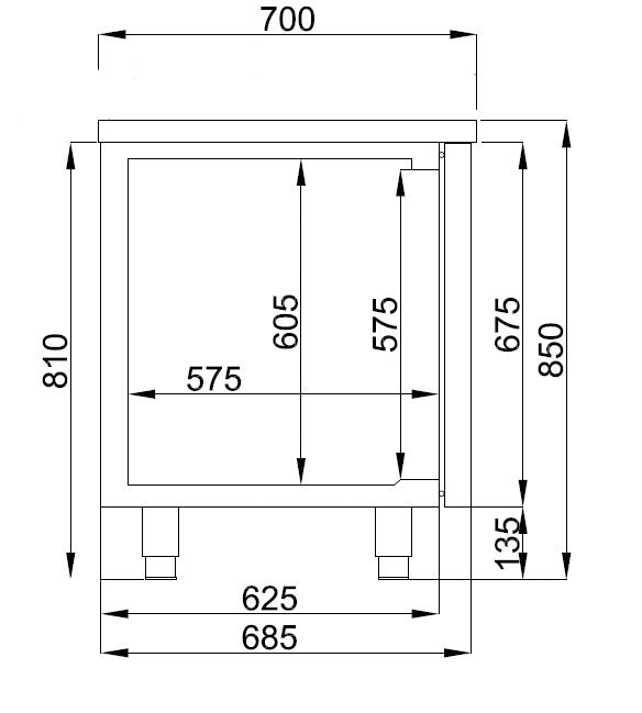 Combisteel 700 Refrigerated Counter 3 Doors - 7489.5165