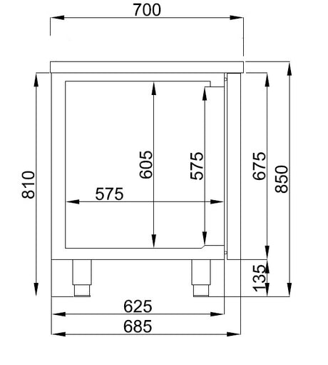 Combisteel 700 Refrigerated Counter 3 Doors - 7489.5165