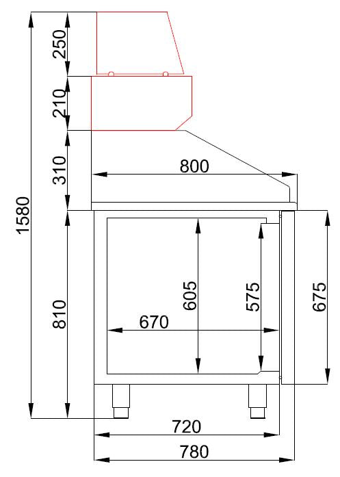 Combisteel Pizzatheke 3 Türen - 7489.5225