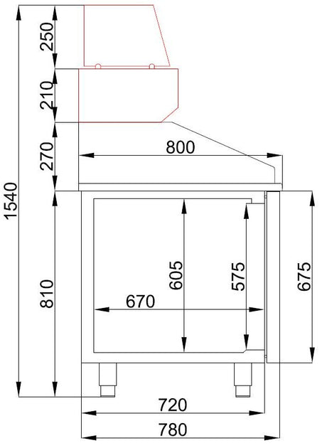 Combisteel Pizza Counter 2 Doors 5 Drawers - 7489.5235