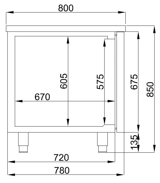 Combisteel Kühltheke für Bäckereien mit 2 Türen - 7489.5250