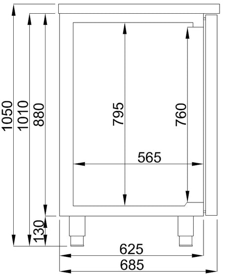 Combisteel Biertheke 3 Türen 1R - 7489.5330