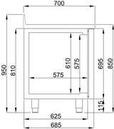 Combisteel 700 Refrigerated Counter Upstand 3 Doors Mono Block - 7489.5405