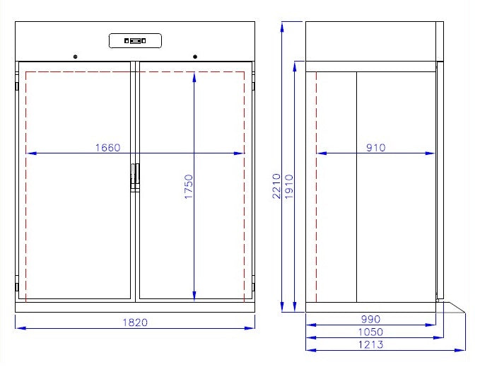 Combisteel Roll-In-Kühlschrank, Edelstahl, Monoblock, 1400 Ltr. - 7489.5435