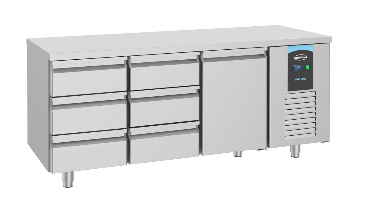 Combisteel 700 Refrigerated Counter 1 Door 6 Drawers - 7489.5565  Combisteel