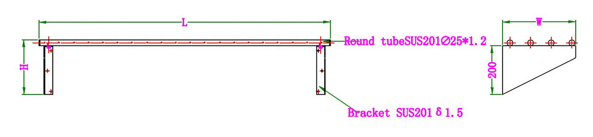 Combisteel Edelstahl-Rohrregal 900 - 7490.0114