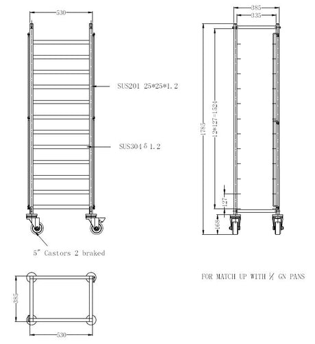 Combisteel Abräumwagen flach verpackt 1/1GN - 7490.0260