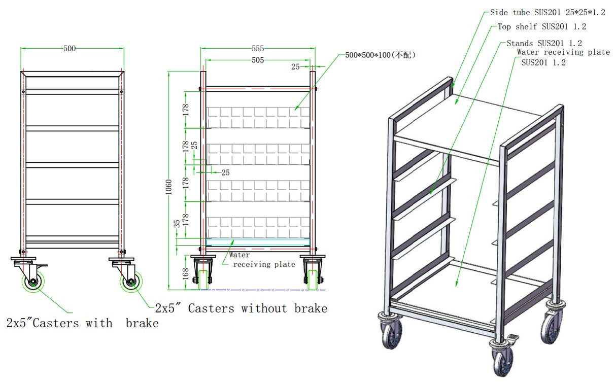 Combisteel Basket Trolley 500X500 - 7490.0272