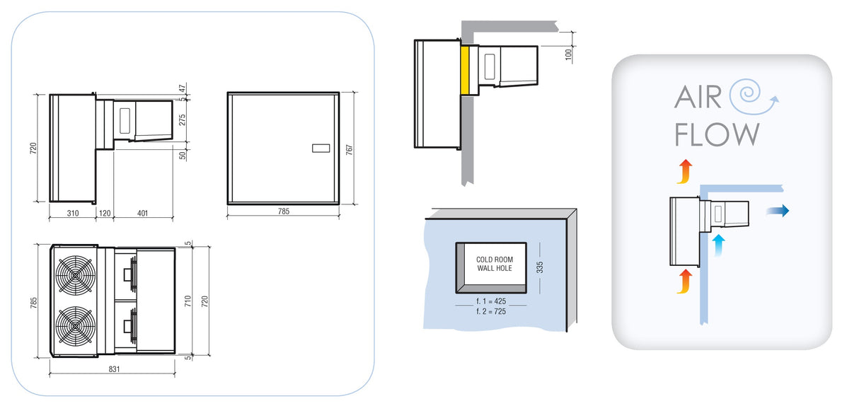 Combisteel Positive Wall-Mounted Unit 14,5-22,5 M3 - 7492.0090