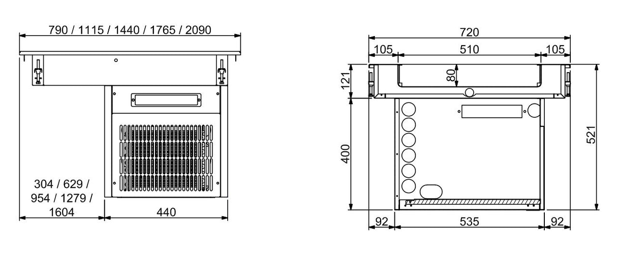 Combisteel Drop-In Refrigerated Unit 2/1 - 80mm - 7495.0030