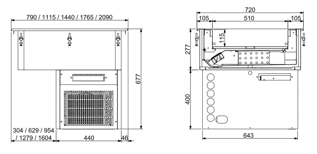 Combisteel Drop-In Refrigerated Unit Ventilated 2/1 - 160mm - 7495.0070