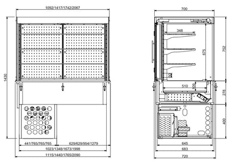 Combisteel Drop-In Cubic Refrigerated Display - Closed 3/1 - 7495.0120