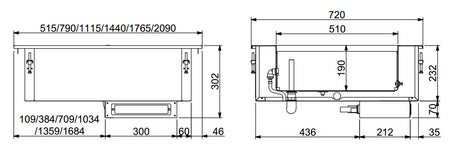 Combisteel Drop-In Bain-Marie Unit 2/1 - Automatische watervulling - 7495.0285