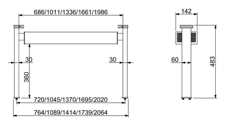 Combisteel Lighting Bar 2/1 - 7495.0450