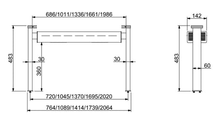 Combisteel Verlichtingsbalk Met Keramische Verwarming 2/1 - 7495.0470