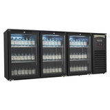 BARKÜHLSCHRANK 3 GLASTÜREN SCHWARZ 470L LED | 7503.0010