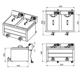 Combisteel Electric Counter Fryer 2X8L 2X3Kw - 7518.0205