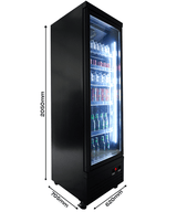 COMBISTEEL REFRIGERATOR 1 GLASS DOOR BLACK CEB-500R BL | 7526.0100