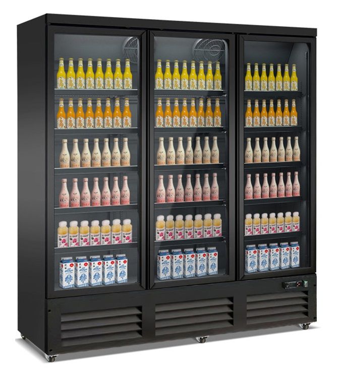 VRIESKAST 3 GLASDEUREN ZWART CEB-1600F BL | COMBISTEEL