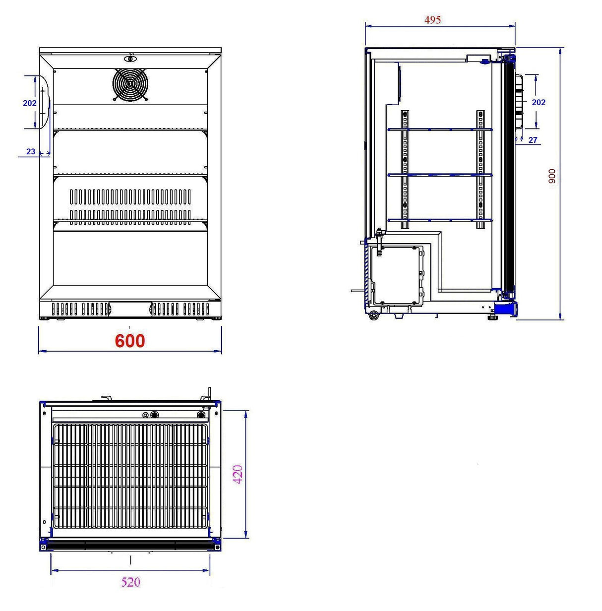 Combisteel Backbar Cooler Zwart 1 Deur - 7527.0005