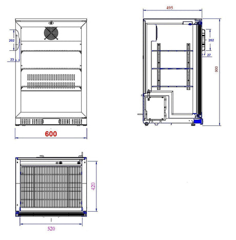 Combisteel Backbar Cooler Zwart 1 Deur - 7527.0005