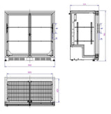 Combisteel Backbar Cooler Schwarz 2 Schiebetüren - 7527.0020