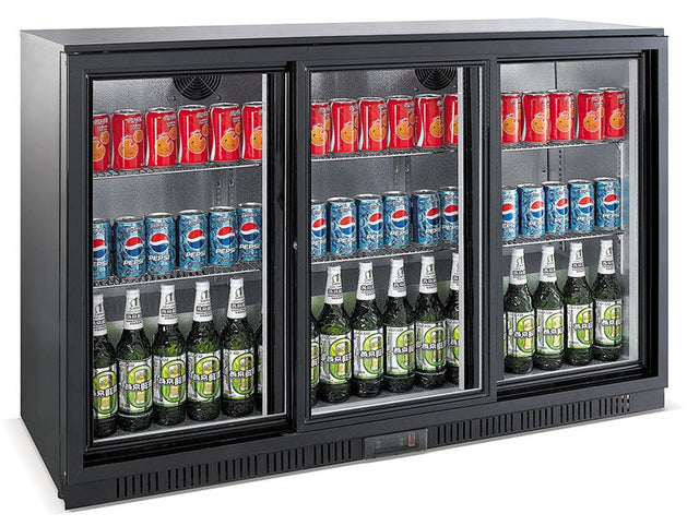 Combisteel Backbar Cooler Black 3 Sliding Doors - 7527.0025  Combisteel