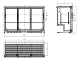 Combisteel Backbar Cooler Zwart 3 Schuifdeuren - 7527.0025