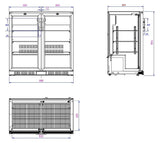 Combisteel Backbar Cooler Black 2 Doors - 7527.0035