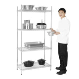 Combisteel 4 Tier Chrome Wire Shelving Rack Kit 1200mm Wide - 7530.0010 Chrome Wire Shelving and Racking Combisteel   