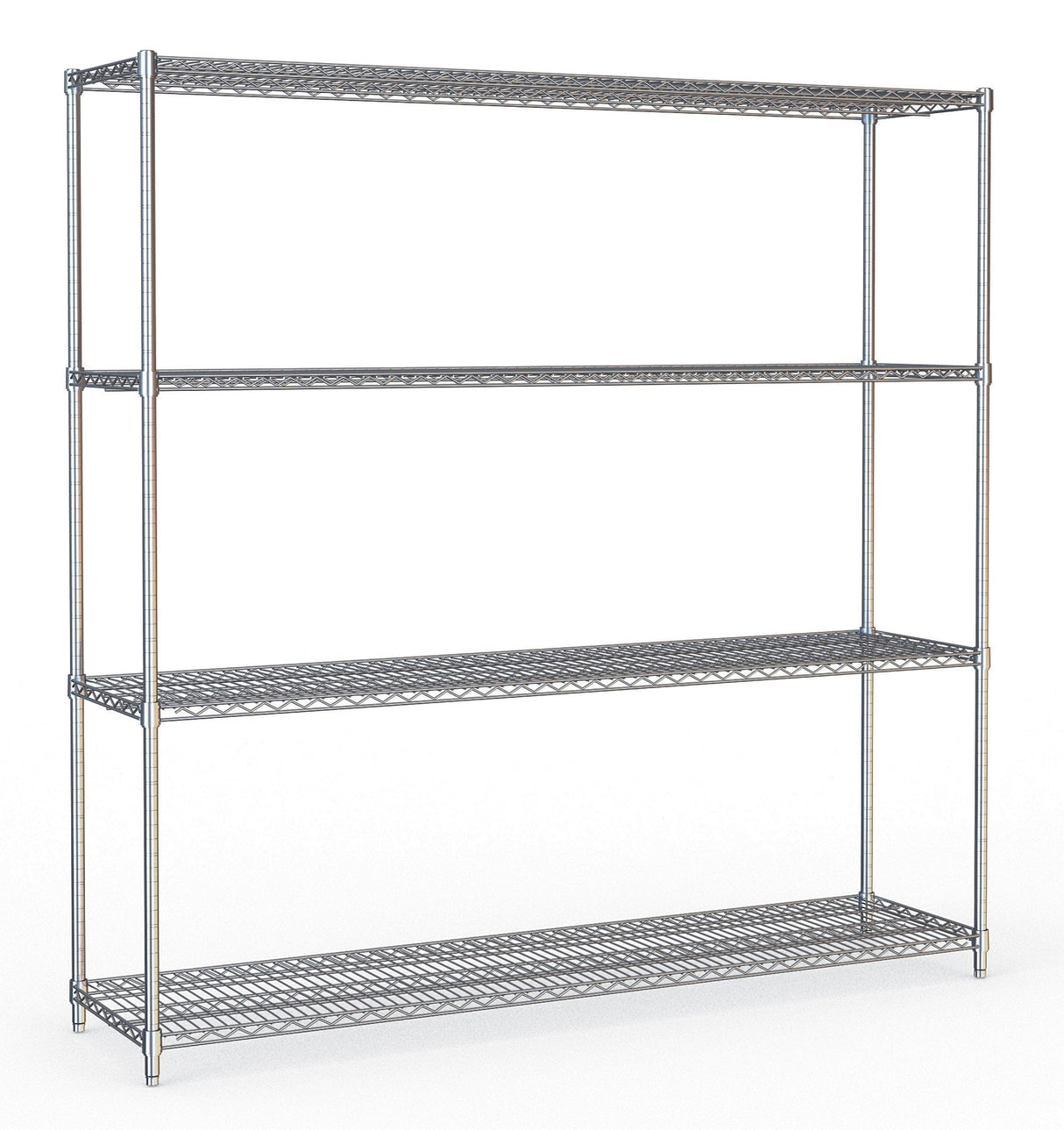 Combisteel Shelf Units 4 Levels 1800 Flat Packed - 7530.0020 Chrome Wire Shelving and Racking Combisteel