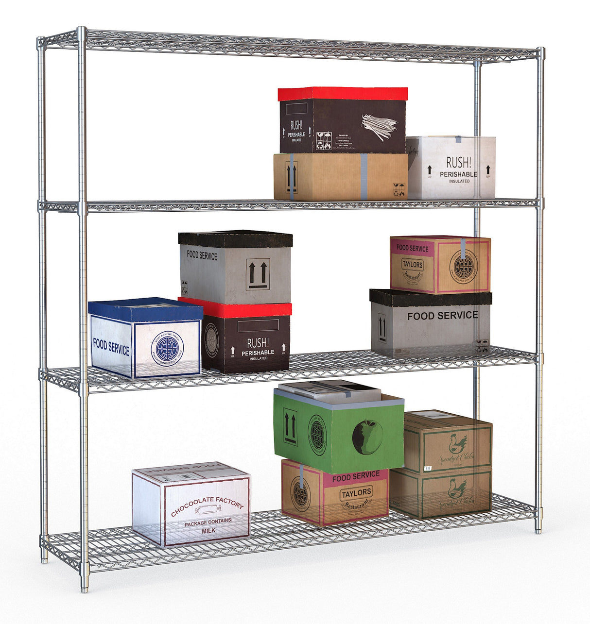 Combisteel Shelf Units 4 Levels 1800 Flat Packed - 7530.0020