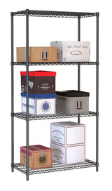 Combisteel Shelf Units 4 Levels Black Flat Packed - 7530.0025