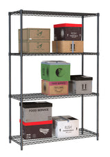 Combisteel Shelf Units 4 Levels 1200 Black Flat Packed - 7530.0030